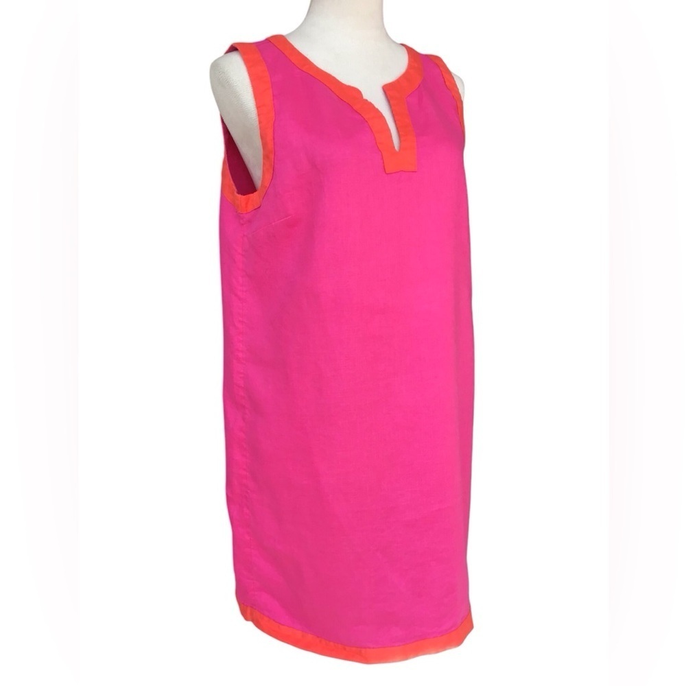 Sigrid Olsen Women's 100% Linen Sleeveless Dress Sz M Pink Beachy Versatile - Picture 5 of 5